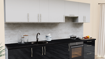 Кухня на заказ Супермат панакота - Черный